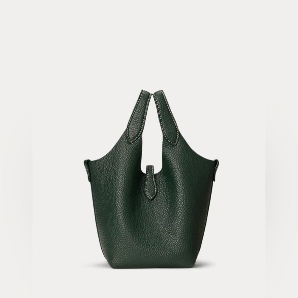 POLO Ralph Lauren Play Leather SMALL Tote & Crossbody BLACK - Picture 7 of 11